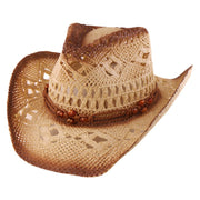 No. 1104 Paper Straw Cowboy Hat with Beaded Cord Band