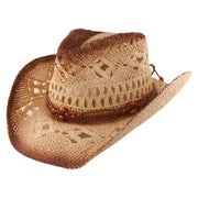 No. 1104 Paper Straw Cowboy Hat with Beaded Cord Band