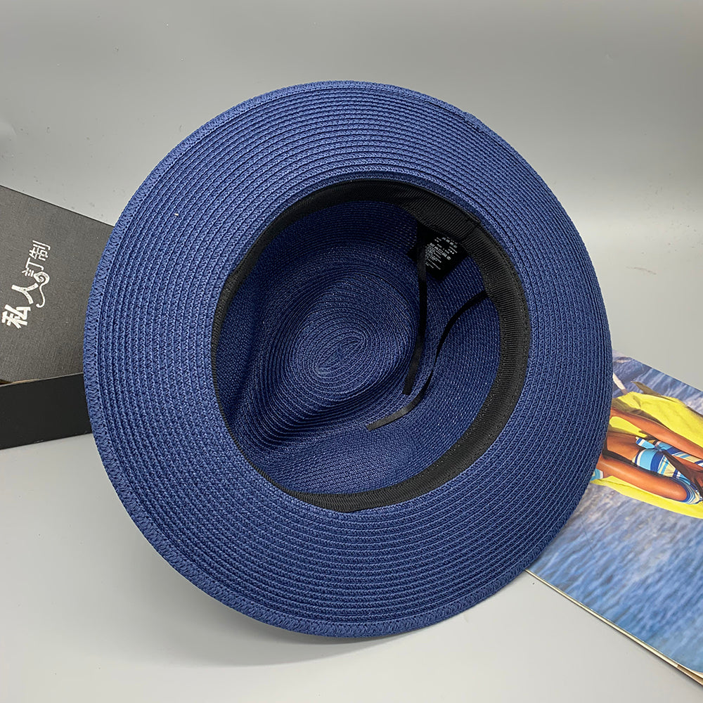 Women’s Paper Straw Panama Hat White Sun Hat Korean Style Wide Brim Summer Beach Hat UV Protection Factory Direct Supply