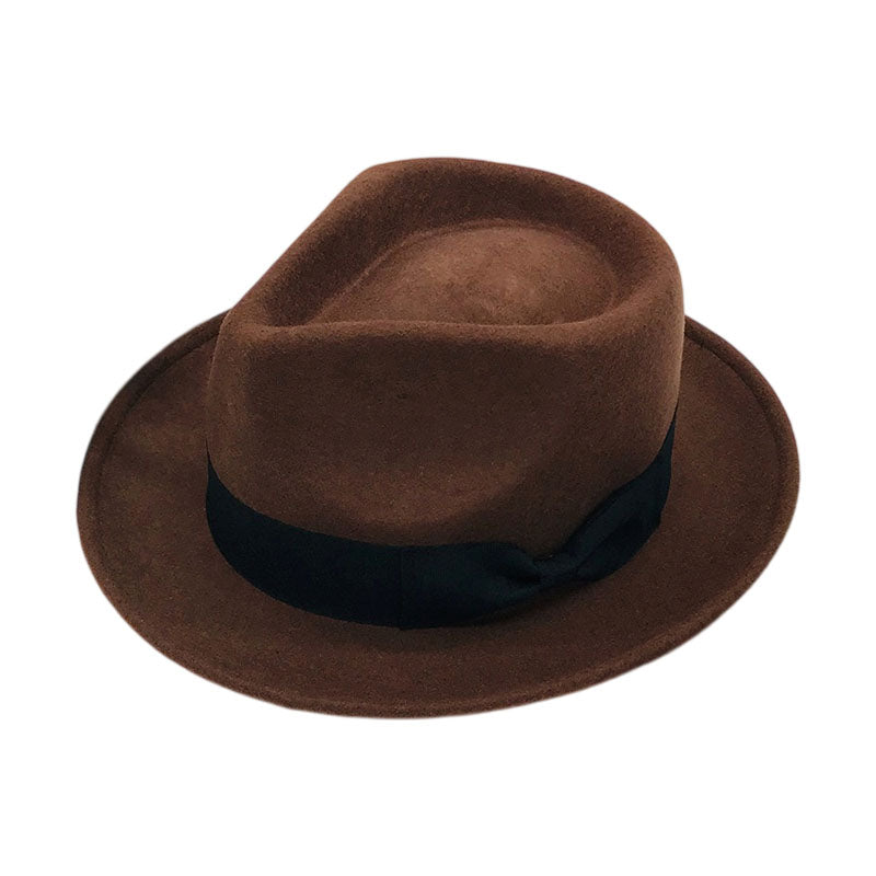 No. 372 Wool Felt Fedora Hat with Grosgrain Band