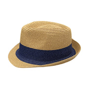 No. 381 Two-Tone Paper Braid Fedora Hat