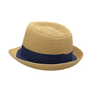 No. 381 Two-Tone Paper Braid Fedora Hat