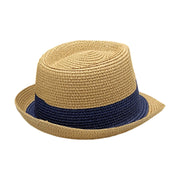 No. 381 Two-Tone Paper Braid Fedora Hat