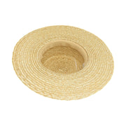 No. 460 Wheat Straw Braid Boater Hat with Grosgrain Band