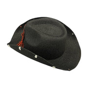 No. 478 Paper Braid Cowboy Hat with Skull Embroidery