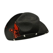 No. 478 Paper Braid Cowboy Hat with Skull Embroidery