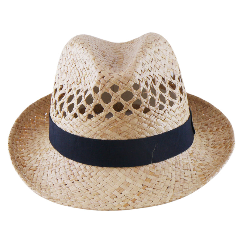 Korean Style Natural Raffia Straw Hat Handwoven Sun Hat Summer Beach Vacation UV Protection Wide Brim Wholesale