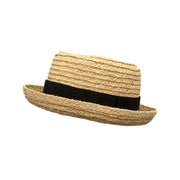 No. 531 Raffia Straw Gambler Hat with Grosgrain Band