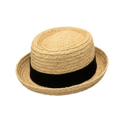 No. 531 Raffia Straw Gambler Hat with Grosgrain Band