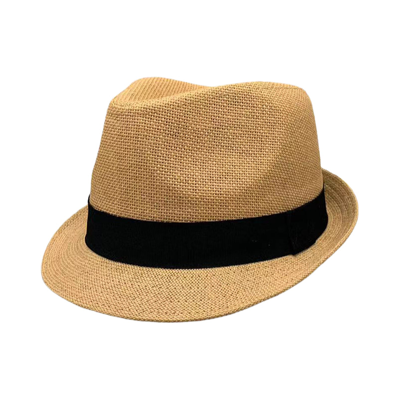 No. 545 Woven Paper Fedora Hat with Grosgrain Band