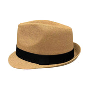 No. 545 Woven Paper Fedora Hat with Grosgrain Band