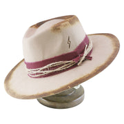 No. 546 Distressed Wool Felt Fedora Hat with Layered Band