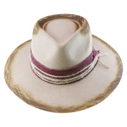 No. 546 Distressed Wool Felt Fedora Hat with Layered Band