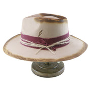 No. 546 Distressed Wool Felt Fedora Hat with Layered Band
