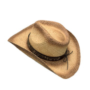 No. 570 Distressed Raffia Straw Cowboy Hat with Concho Band