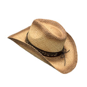 No. 570 Distressed Raffia Straw Cowboy Hat with Concho Band