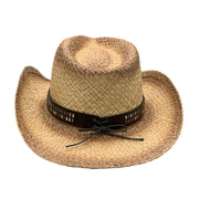 No. 570 Distressed Raffia Straw Cowboy Hat with Concho Band