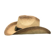 No. 570 Distressed Raffia Straw Cowboy Hat with Concho Band