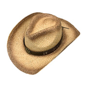 No. 570 Distressed Raffia Straw Cowboy Hat with Concho Band