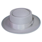 No. 578 Polyester Gambler Hat with Grosgrain Bow and Feather