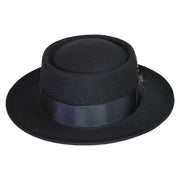 No. 578 Polyester Gambler Hat with Grosgrain Bow and Feather
