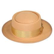 No. 578 Polyester Gambler Hat with Grosgrain Bow and Feather