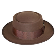 No. 578 Polyester Gambler Hat with Grosgrain Bow and Feather