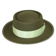 No. 578 Polyester Gambler Hat with Grosgrain Bow and Feather