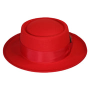 No. 578 Polyester Gambler Hat with Grosgrain Bow and Feather