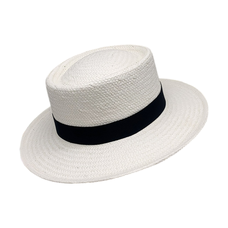 No. 587 Paper Straw Gambler Hat with Grosgrain Band