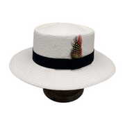 No. 587 Paper Straw Gambler Hat with Grosgrain Band