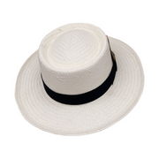 No. 587 Paper Straw Gambler Hat with Grosgrain Band