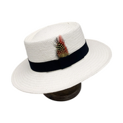 No. 587 Paper Straw Gambler Hat with Grosgrain Band