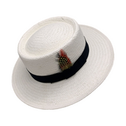 No. 587 Paper Straw Gambler Hat with Grosgrain Band