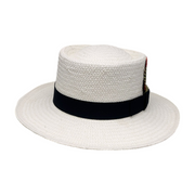 No. 587 Paper Straw Gambler Hat with Grosgrain Band