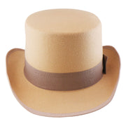 No. 608 Polyester Felt Top Hat with Grosgrain Ribbon Band