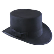 No. 608 Polyester Felt Top Hat with Grosgrain Ribbon Band