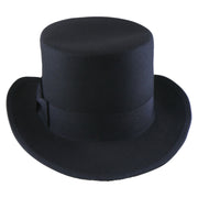 No. 608 Polyester Felt Top Hat with Grosgrain Ribbon Band