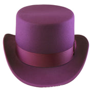 No. 608 Polyester Felt Top Hat with Grosgrain Ribbon Band
