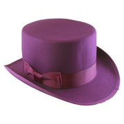No. 608 Polyester Felt Top Hat with Grosgrain Ribbon Band