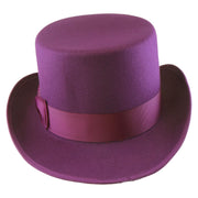 No. 608 Polyester Felt Top Hat with Grosgrain Ribbon Band