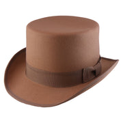 No. 608 Polyester Felt Top Hat with Grosgrain Ribbon Band