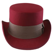 No. 608 Polyester Felt Top Hat with Grosgrain Ribbon Band