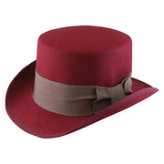 No. 608 Polyester Felt Top Hat with Grosgrain Ribbon Band
