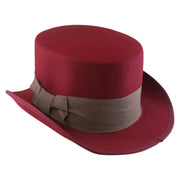 No. 608 Polyester Felt Top Hat with Grosgrain Ribbon Band