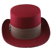 No. 608 Polyester Felt Top Hat with Grosgrain Ribbon Band