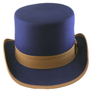 No. 608 Polyester Felt Top Hat with Grosgrain Ribbon Band