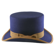 No. 608 Polyester Felt Top Hat with Grosgrain Ribbon Band