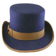 No. 608 Polyester Felt Top Hat with Grosgrain Ribbon Band