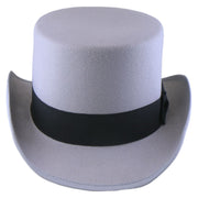 No. 608 Polyester Felt Top Hat with Grosgrain Ribbon Band